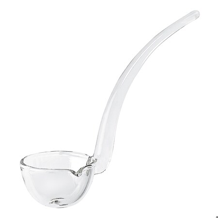 Homeroots 6 in. Mouth Blown Crystal Gravy Dressing & Sauce Ladle, Clear 376147